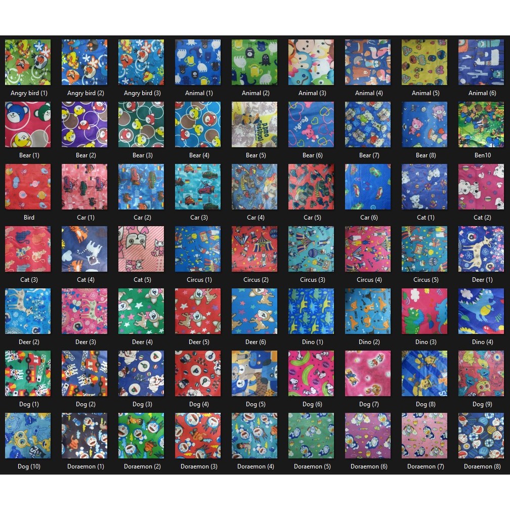 Bộ quần áo mưa trẻ em cao cấp - Vải dù họa tiết hoạt hình dễ thương