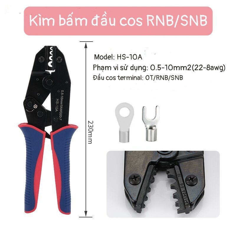 Đầu cos điện tròn RNB và cos xẻ SNB - hộp 320 chiếc