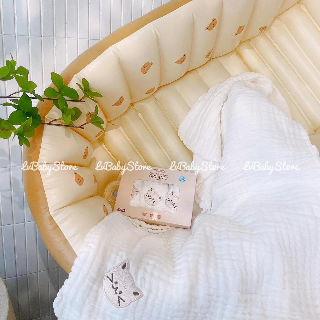 Khăn Tắm Xô Màu 6 Lớp Monona Cho Bé - Khăn Sữa Xô Màu 6 Lớp Cho Bé