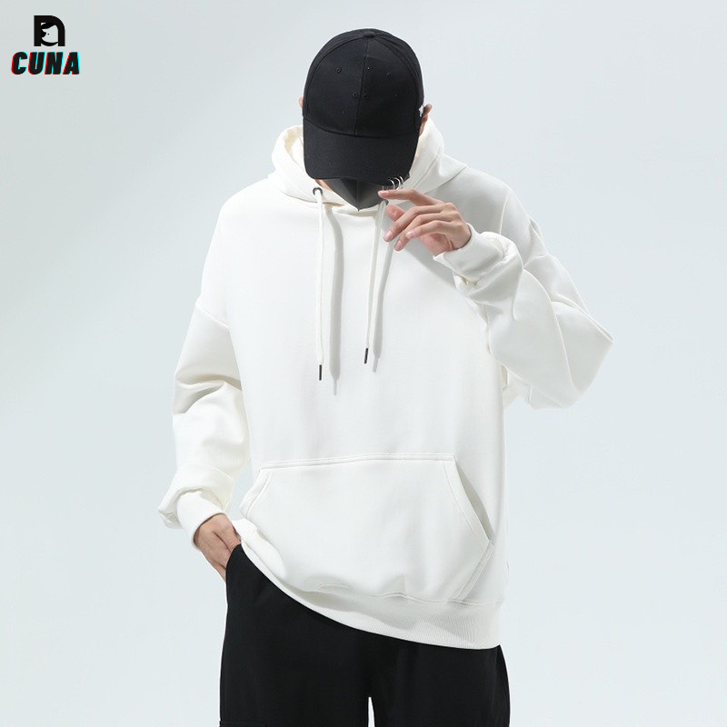 Áo Hoodie CUNA Áo Hoodie Nam Nữ Form Rộng Mũ 2 Lớp Chất Nỉ Ngoại Hàng Xuất Cao Cấp Trơn Dây Rút Dài Tay Local Brand