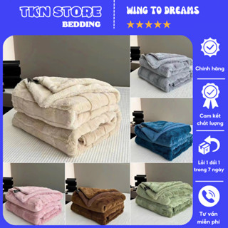 Chăn lông cừu hồ ly 2 mặt kích thước 2m3x2m , Mền nỉ lông hồ ly chất liệu mềm mịn , không rụng lông mẫu mới 2023