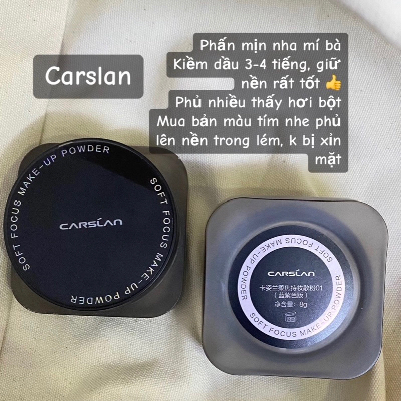 Phấn phủ CARSLAN kiềm dầu, lâu trôi 1g/8g