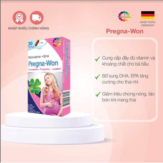 Pregna Won vien uông bổ bầu bổ sung vitamin cho phụ nữ có thai và cho con bú, người sau ốm dậy, thiếu chất
