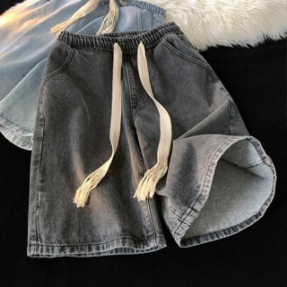 Quần đùi nam nữ lưng chun jeans co giãn mặc thoải mái 4 mùa, Quần ngố jeans side đại unisex big size