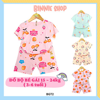XẢ KHO [Size 14-23kg] Đồ bộ bé gái BINNIE SHOP Quần áo trẻ em thun cotton cho bé gái từ 14-23kg (3-6 tuổi) BGT2