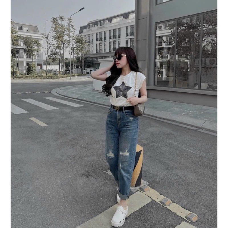Quần jeans baggy rách siêu hot #1104
