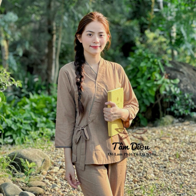 Set Xô Tici Xéo Thắt Dây Đồ Lam Phật Tử Đi Chùa