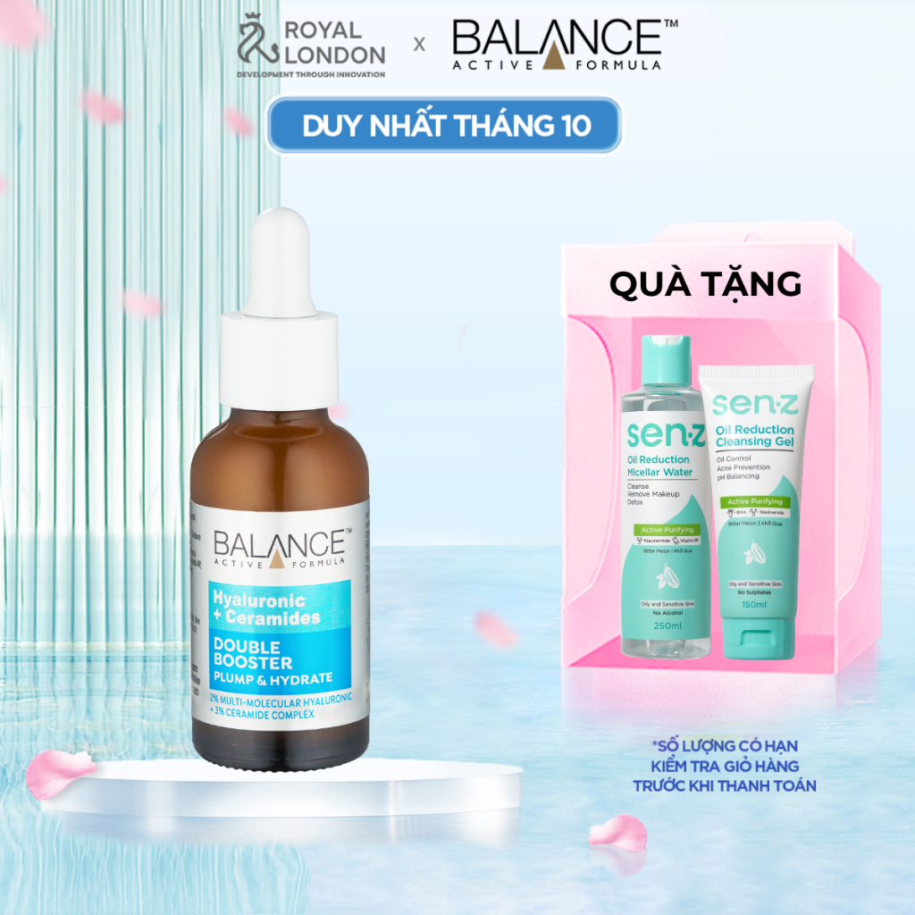 Tinh chất Balance Active Hyaluronic & Ceramides Double Booster 30ml