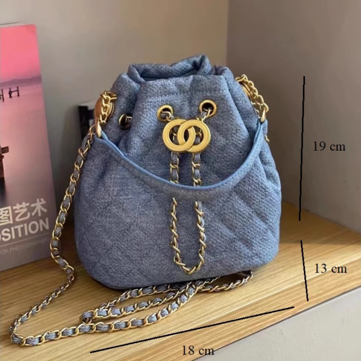 Túi rút xách tay da pu vân denim LOSEA DARLA