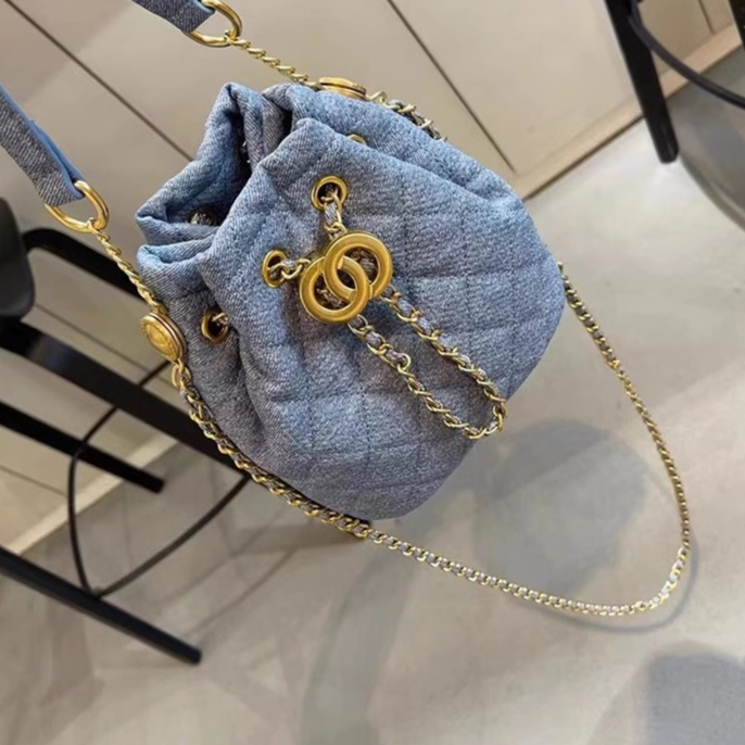 Túi rút xách tay da pu vân denim LOSEA DARLA