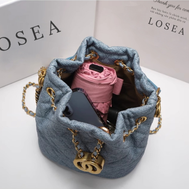 Túi rút xách tay da pu vân denim LOSEA DARLA