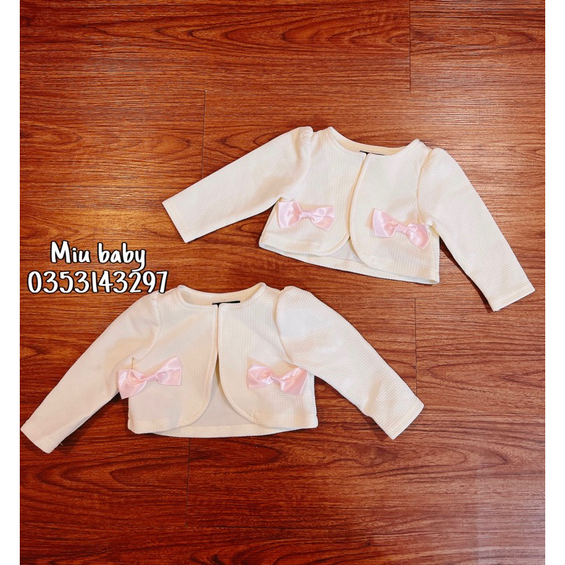 Áo choàng dáng lửng tiểu thư bé gái xuat nhật màu kem