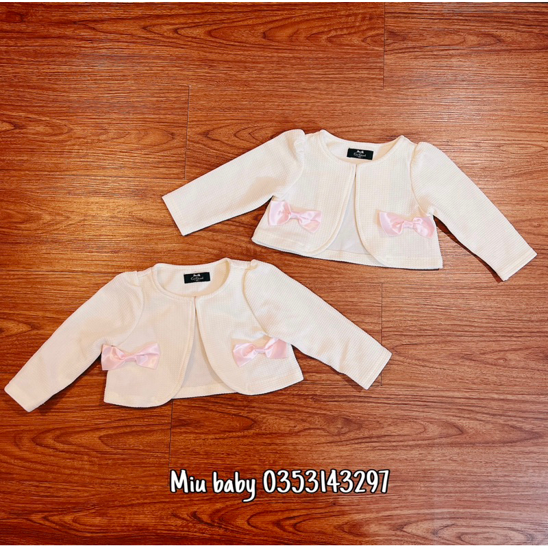 Áo choàng dáng lửng tiểu thư bé gái xuat nhật màu kem