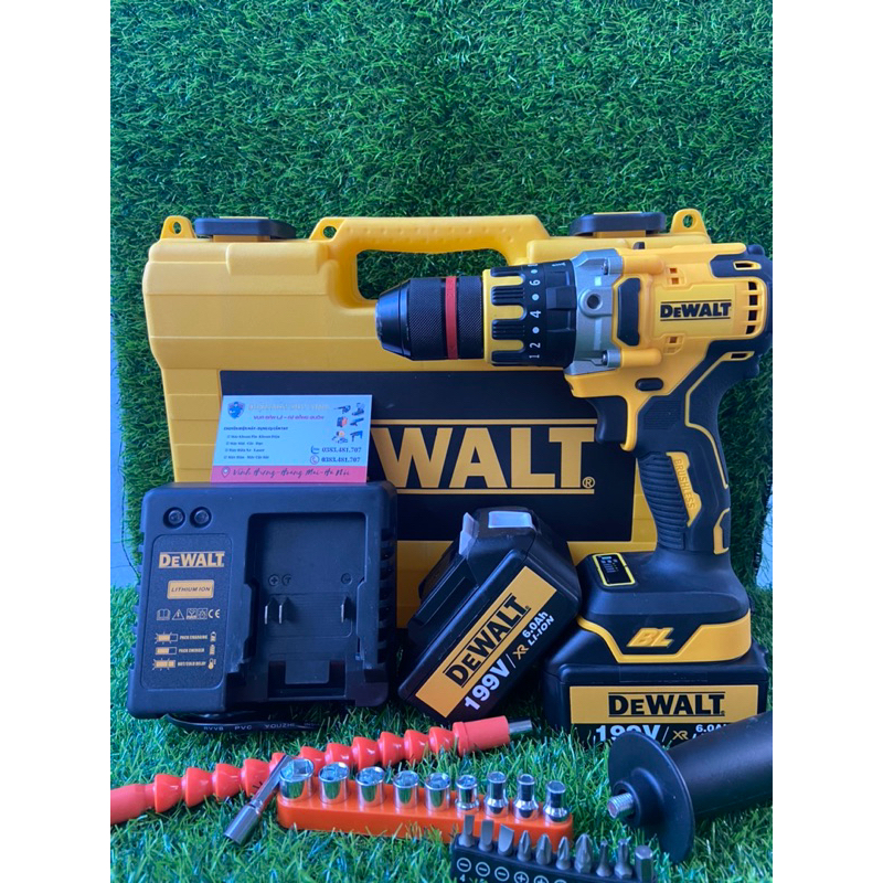 Máy Khoan Pin đầu 13li 3 chức năng D.eWALT - LÕI ĐỒNG nguyên chất 100% - Động cơ từ - Không chổi than
