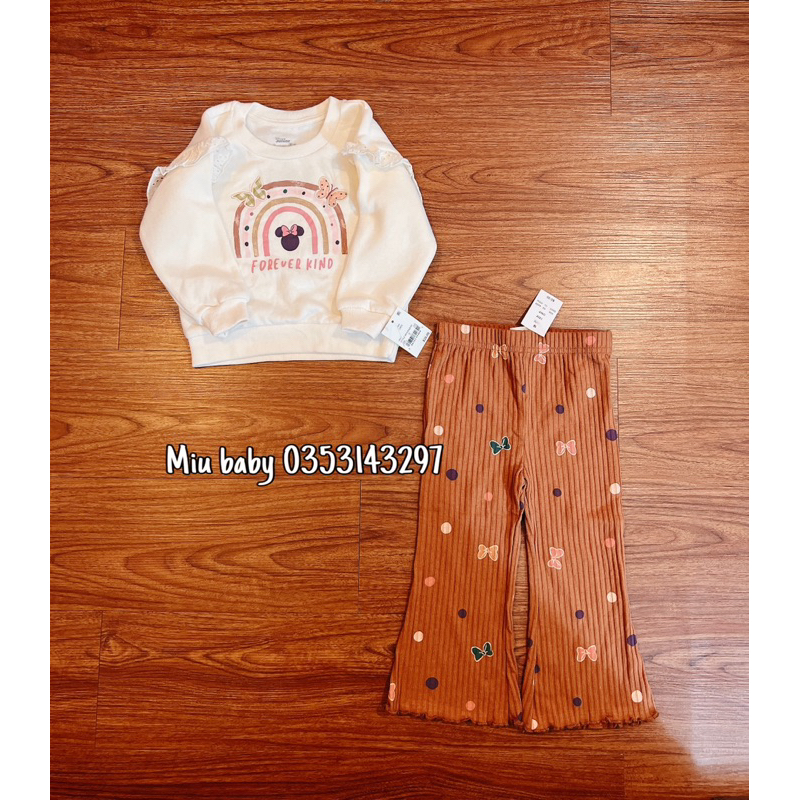 Set bộ Minnie quần loe bé gái dư xịn siêu đẹp