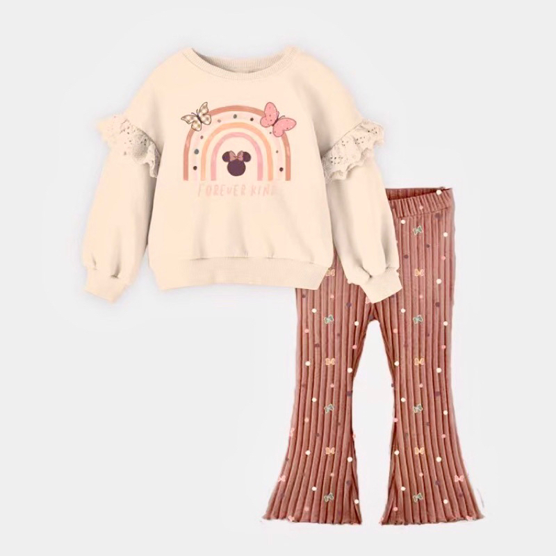Set bộ Minnie quần loe bé gái dư xịn siêu đẹp