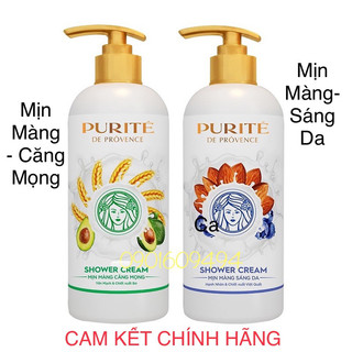 Kem Tắm Purite Dưỡng Sáng Da Căng Mọng Mịn Màng Hạnh Nhân & Việt Quất , Bơ và Yến Mạch 830ml/570ml