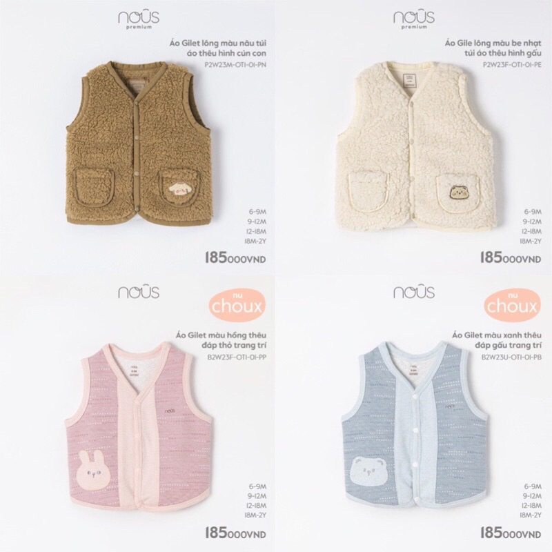 Áo gile nous cho bé