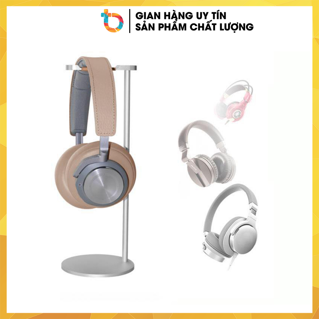 Giá treo tai nghe chất liệu nhôm nguyên khối có đệm da - Aluminium Headphone Stand - Giá đỡ tai nghe Thinkbox