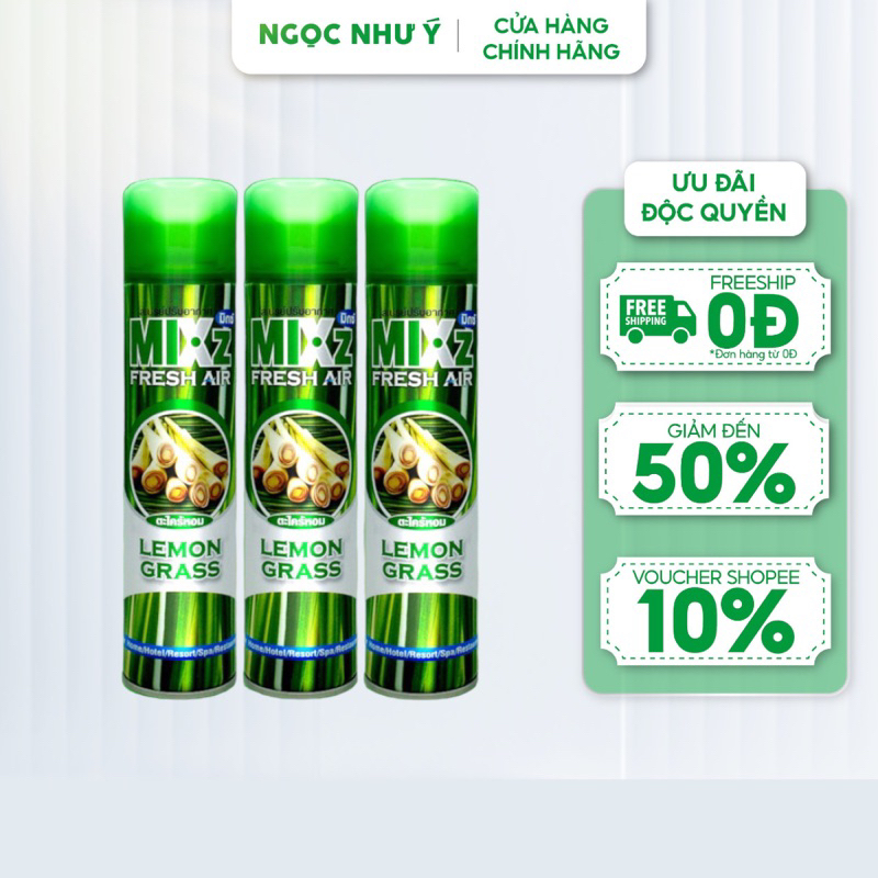 Tinh Dầu Xịt Phòng MIXZ LEMON GRASS Thái Lan Hương Sả Chanh
