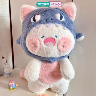 Thú bông Gấu Mèo DuDu trắng đội mũ cá mập siêu cấp dễ thương cười tít chính hãng Totoro Việt Nam
