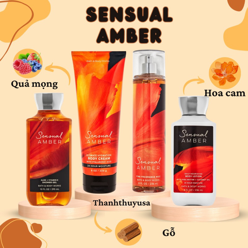 Bộ Sản Phẩm Sữa Tắm - Lotion - Body Mist Xịt Thơm Toàn Thân Hương Nước Hoa Bath & Body Works