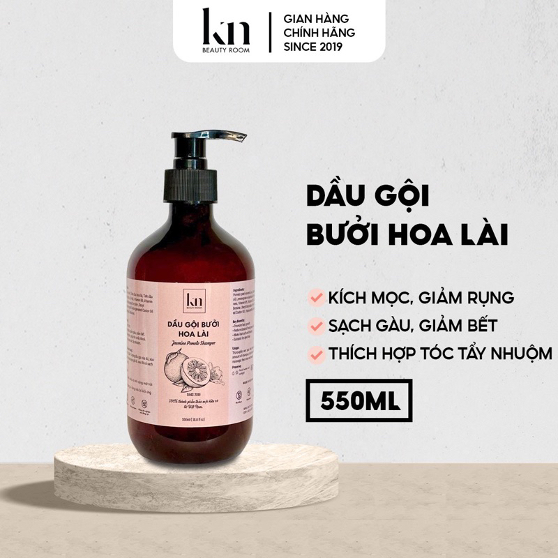 Dầu gội bưởi HOA LÀI thảo dược giúp mọc tóc nhanh dài dày giảm gàu kiềm dầu thiên nhiên an toàn KN Beauty Room