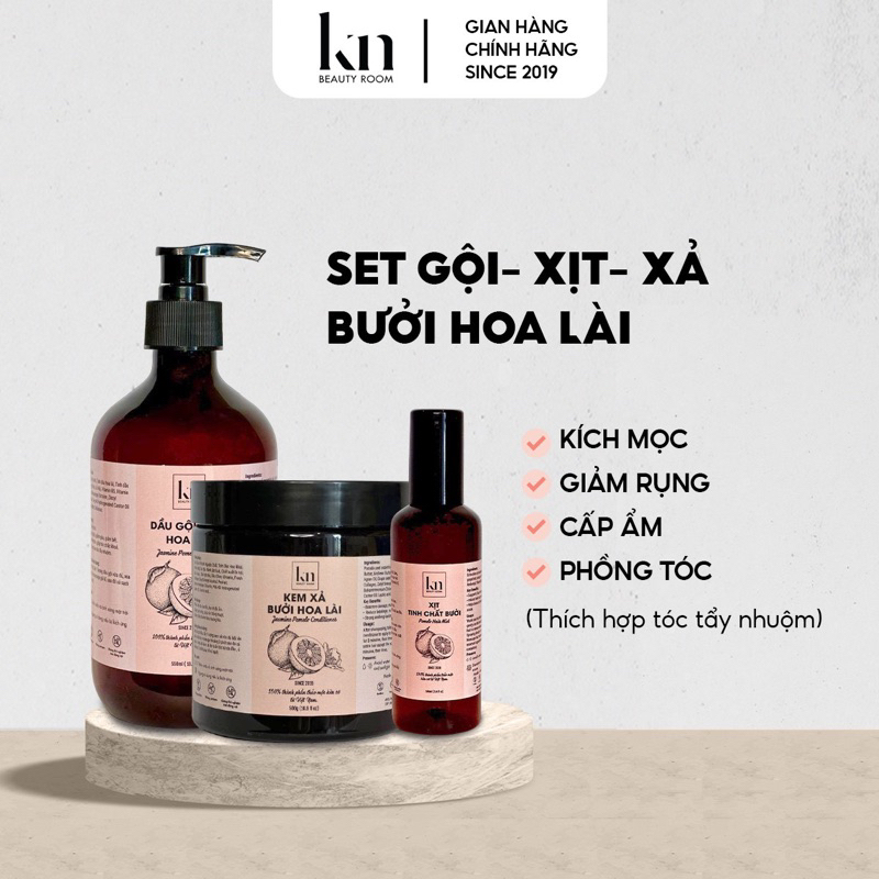 Dầu Gội Bưởi 550ml Giảm Bết Tóc, Giúp Bóng Mượt, Xịt Bưởi Kích Mọc, Ủ Bưởi Phục Hồi- KN Beauty Room