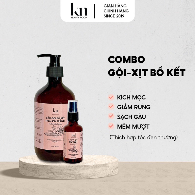 Dầu gội bồ kết cô đặc giảm gàu giúp mọc tóc nhanh dài thảo dược thiên nhiên an toàn KN Beauty Room