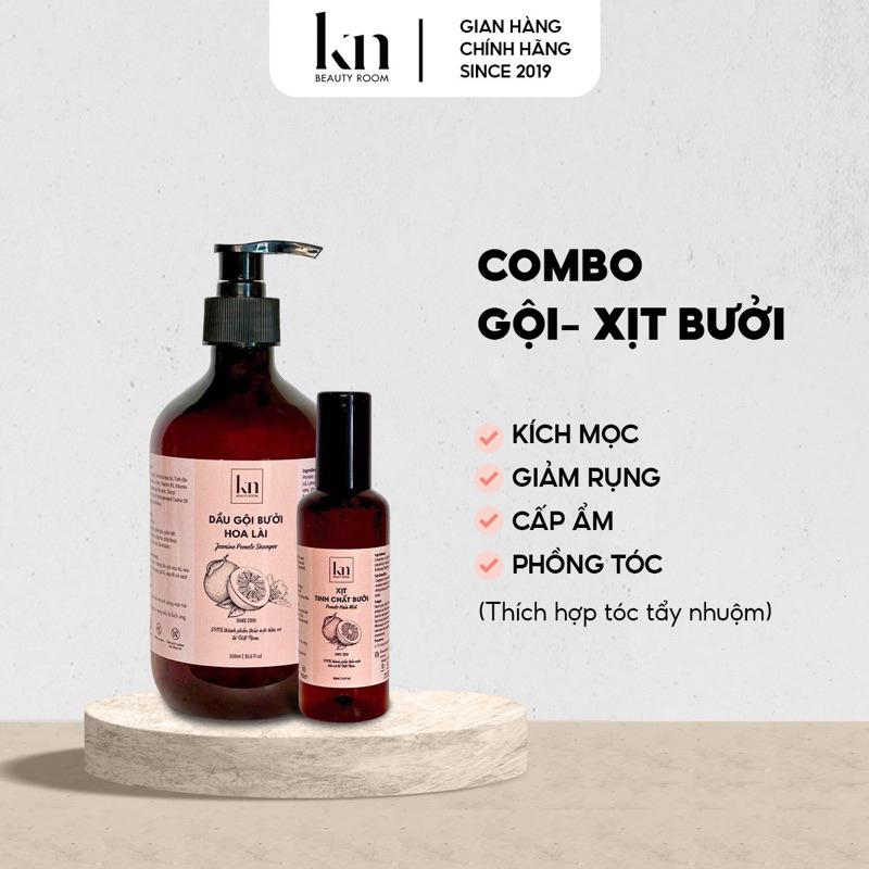 Dầu Gội Bưởi Cô Đặc 300ml và Xịt Tinh Chất Bưởi