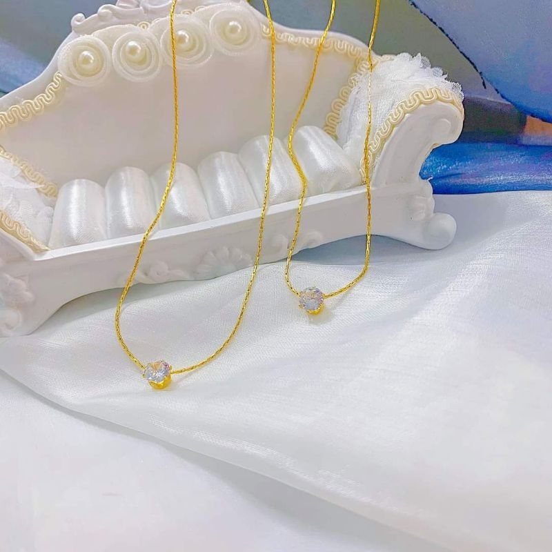 Dây chuyền hạt đá titan không đen không gỉ