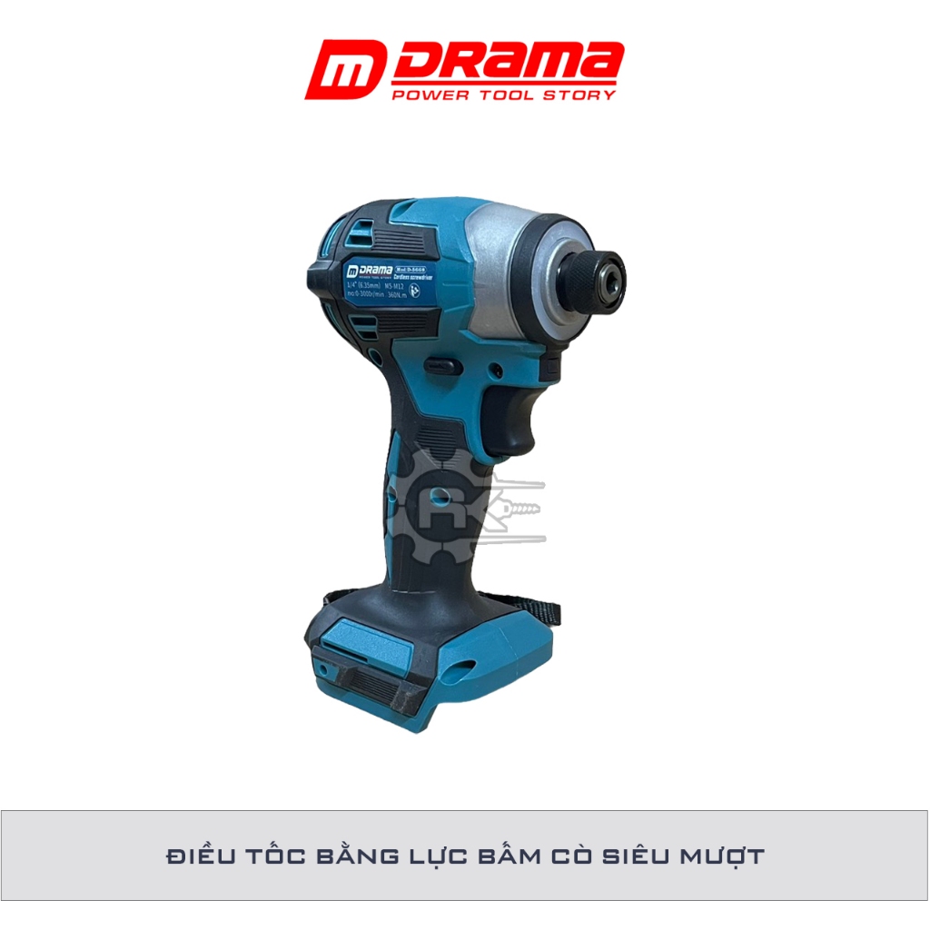 Thân máy chuyên bắn vít pin DRAMA D5668, Động cơ Không chổi than, Lực siết 360Nm, 4 tốc độ, Đầu ngậm vít nhanh