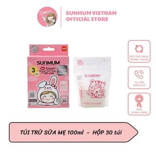 Hộp 30 túi trữ sữa Sunmum 100ml mẫu hồng 2021