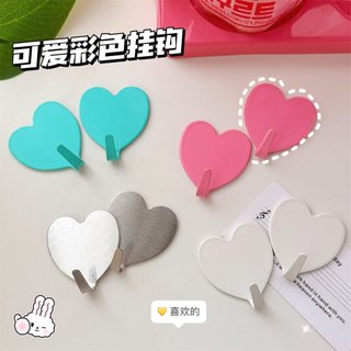 Móc Treo Đồ Dán Tường Hình Trái Tim Bằng Thép Không Gỉ Chịu Lực Siêu Dính Siêu Bền Tiện Lợi