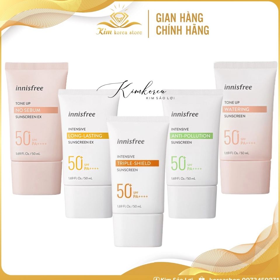 Kem Chống Nắng Innisfree -  Kem Chống Nắng Innisfree Mẫu Mới Đủ Màu Vợt Sale