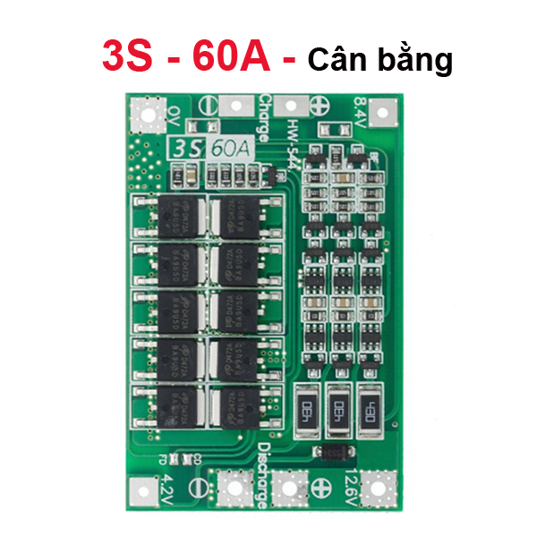 Mạch bảo vệ pin Li-ion 3S/4S 40A 60A 18650 BMS 11.1V 12.6V/14.8V 16.8V