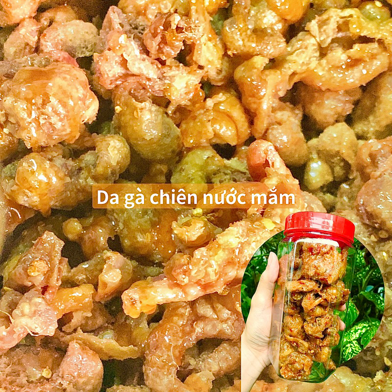 DA GÀ CHIÊN NƯỚC MẮM - DA GÀ CHIÊN GIÒN SỐT MẮM TỎI- HỘP 250GRAM - ĐỒ ĂN VẶT