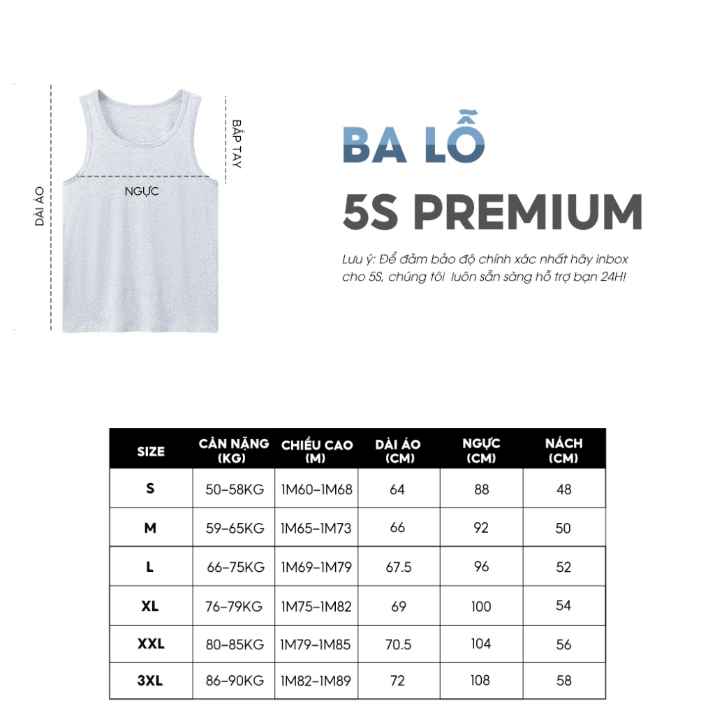 Áo Ba Lỗ Nam Trơn 5S FASHION Chất Cotton Cao Cấp, Mềm Mại, Thấm Hút, Siêu Thoáng Mát, Mặc Lót Trong