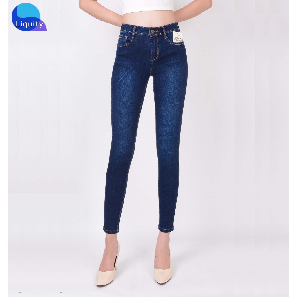 Quần Jean Nữ Lưng Cao LIQUITY VNXK Quần Bò Nữ Denim Cotton Co Giãn 4 Chiều Dáng Ôm Tôn Dáng