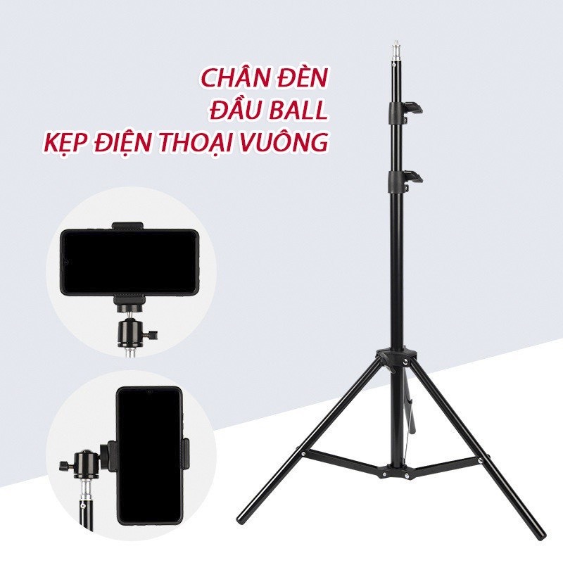 Gậy livestream Linco, giá đỡ điện thoại, quay tiktok ,quay video, chụp ảnh, chân đỡ đèn 3 chân bằng sắt dài 2m1