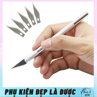 Dao khắc, khắc thép không gỉ điêu khắc mini, dao điêu khắc mini tặng kèm 5 lưỡi, siêu mỏng và bén