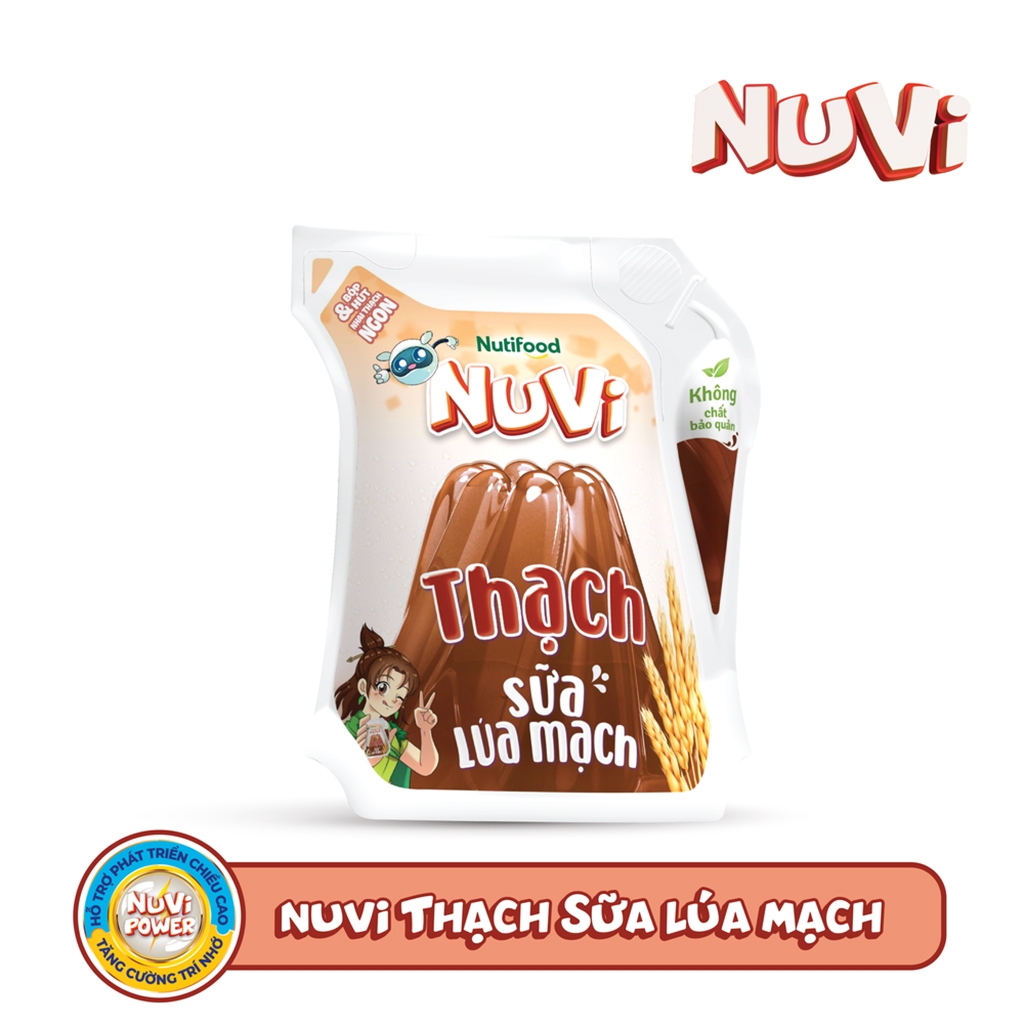 Thùng 24 Túi NuVi Thạch Sữa Lúa Mạch Túi 110ML-TUH