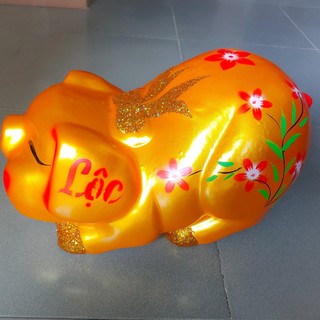 Heo đất khổng lồ 42cm, heo quay có nơ kích thước lớn dài 42cm