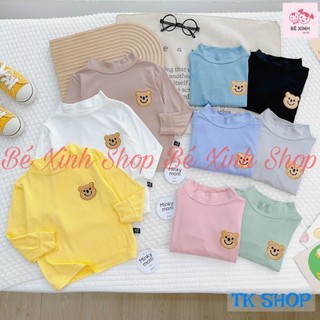Áo thun lạnh cổ lọ dài tay cho bé trai gái 8-28kg áo tay dài cổ 3 phân cho bé trai gái áo gấu 3p