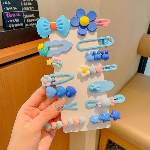 Set 14 Kẹp Tóc Hình Hoa Màu Sắc Macaron Xinh Xắn Cho Bé Gái 2023