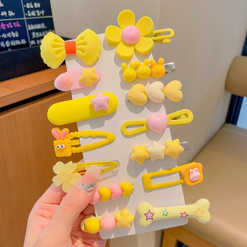 Set 14 Kẹp Tóc Hình Hoa Màu Sắc Macaron Xinh Xắn Cho Bé Gái 2023