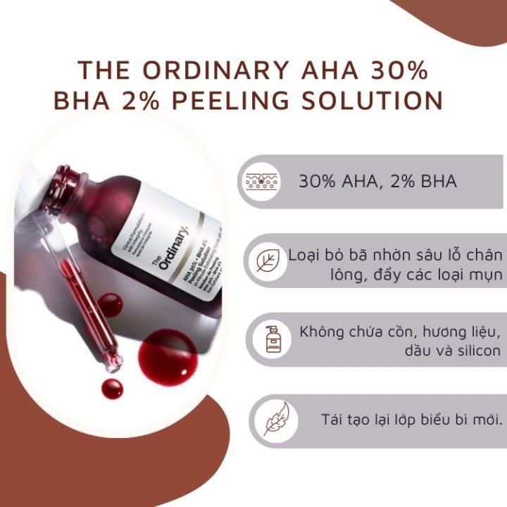 Tinh Chất Peel da The Ordinary AHA 30%+BHA 2% Peeling Solution 30ml