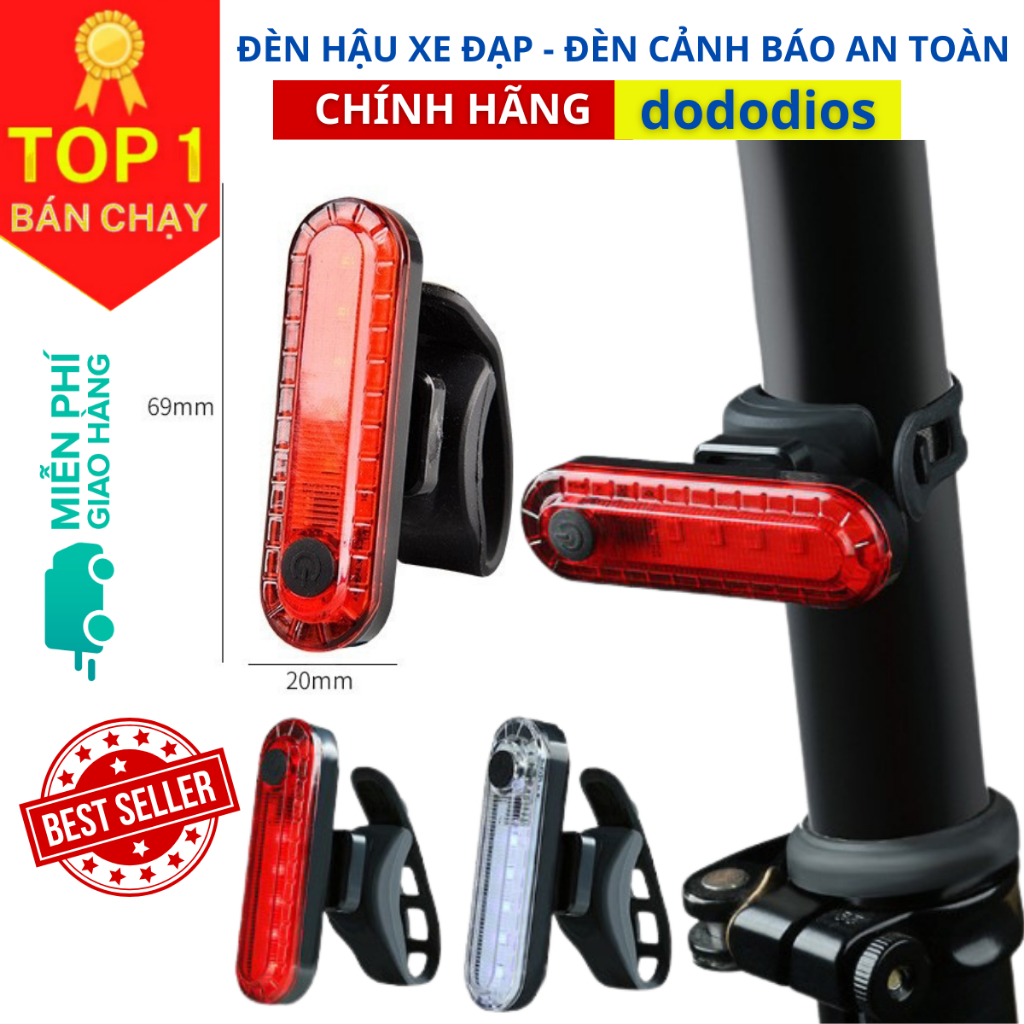 Combo Đèn xe đạp thể thao siêu sáng có còi pin sạc chống nước + Đèn chiếu hậu cảnh báo TẶNG 2 ĐÈN GẮN VAN XE