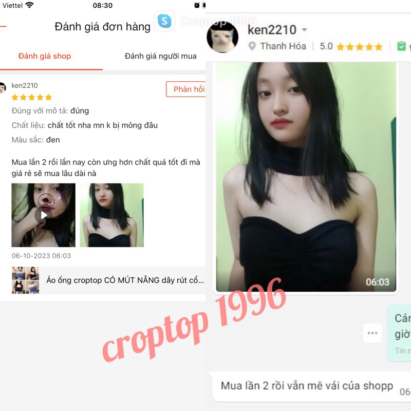 Áo ống croptop CÓ MÚT NÂNG dây rút cổ choker sexy cuốn hút A144