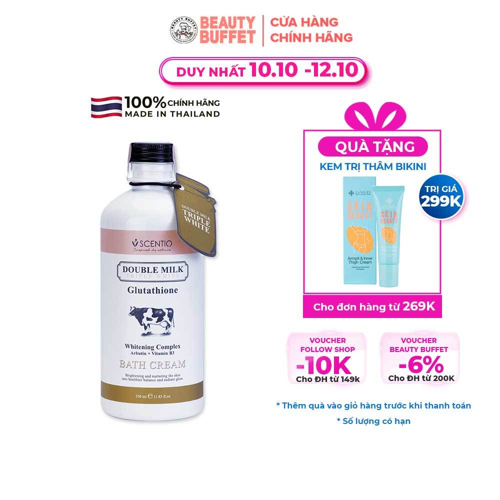 [Shower] Sữa tắm trắng da con bò Thái Lan Beauty Buffet Scentio Double Milk Triple Bright Bath Cream 350ml